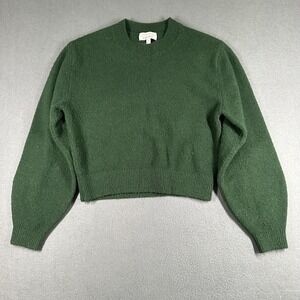 & Other‎ Stories Sweater Womens XS Green Balloon Sleeve Crewneck Knit Pullover